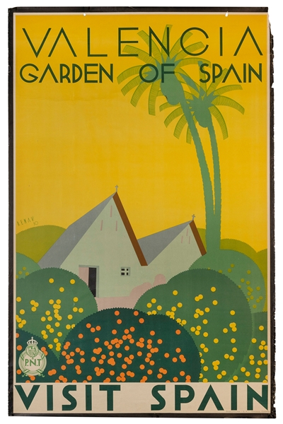  RENAU (Josep Renau Montoro, 1907-1982). Valencia / Garden o...