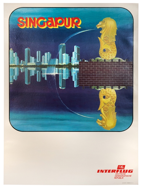  Singapur / Interflug. Circa 1970s. Color poster advertising...