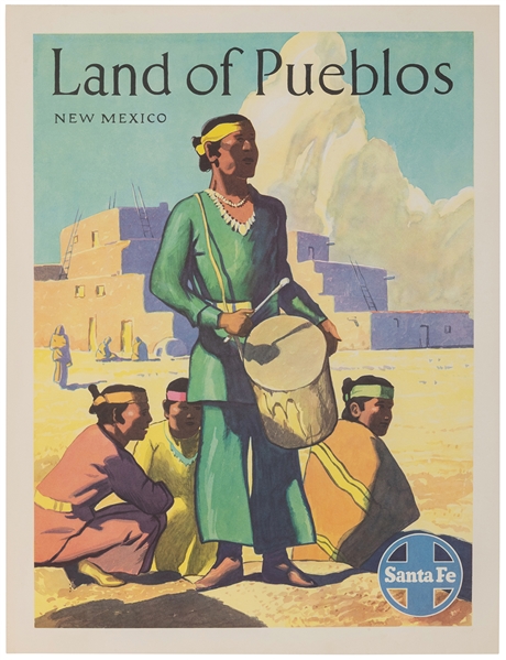  VILLA, Hernando B. Santa Fe Railroad / Land of Pueblos. 195...