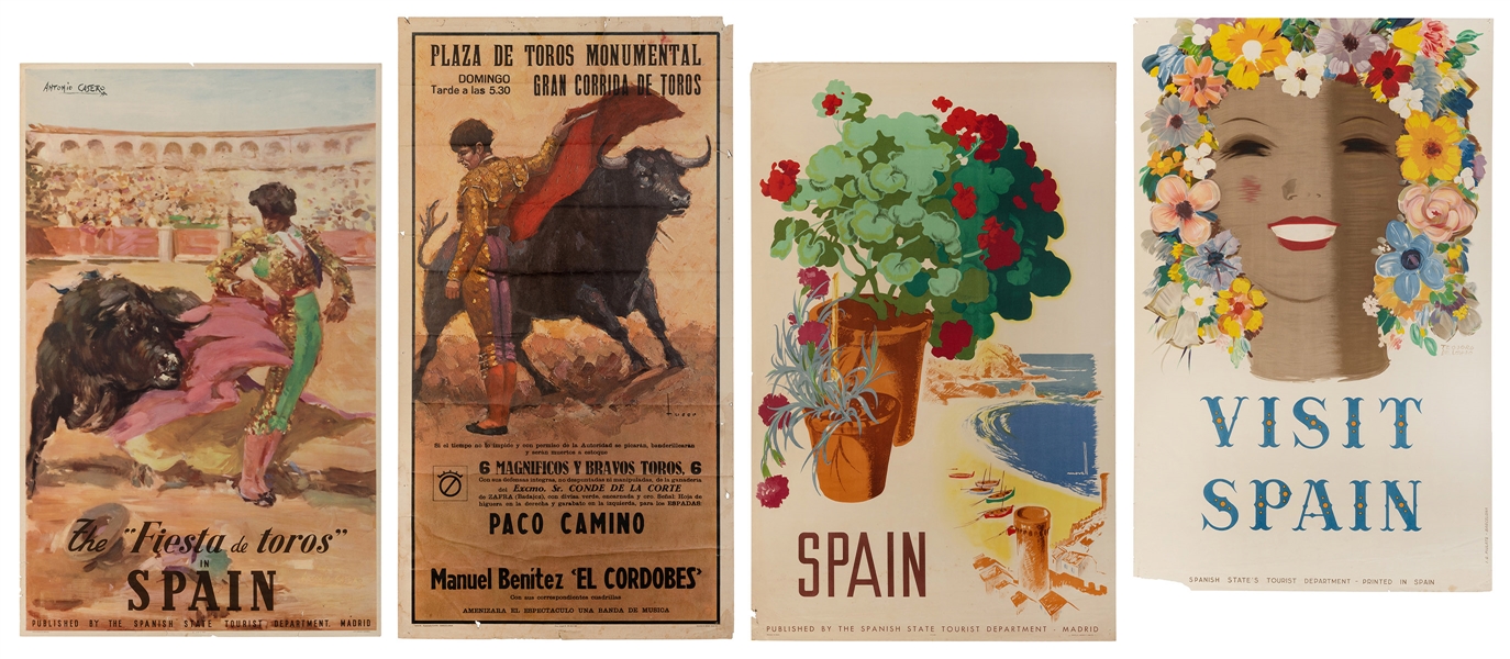  [SPAIN]. Lot of 4 vintage tourism posters. Including: – MOR...