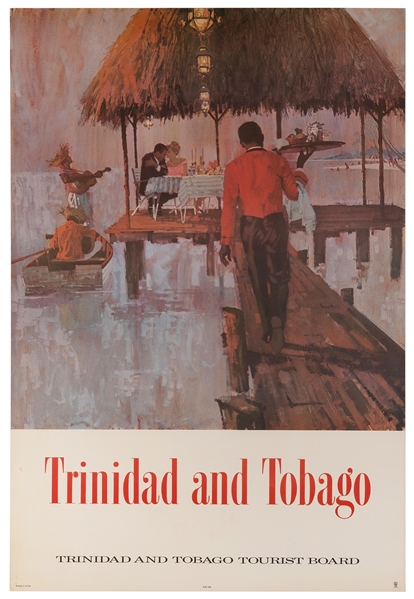  Trinidad and Tobago. 1960s. Tourism poster for the Caribbea...