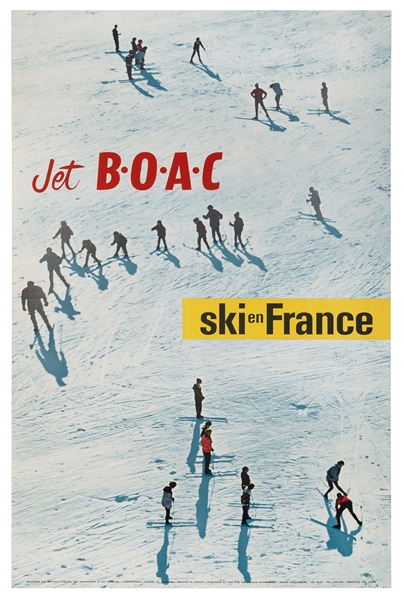  BOAC / Ski en France. 1960s. Tourism poster published by th...