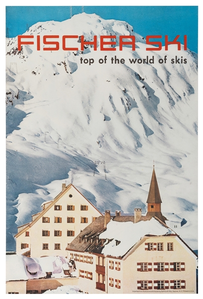  Fischer Ski / Top of the World Skis. USA, ca. 1960s. Offset...