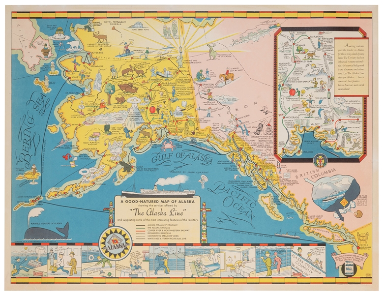  CAMY, Edward (1904-1958). Alaska Line / A Good-Natured Map ...