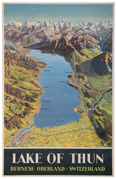  BIEDER, Max (1906-1994). Lake of Thun / Bernese Oberland / ...