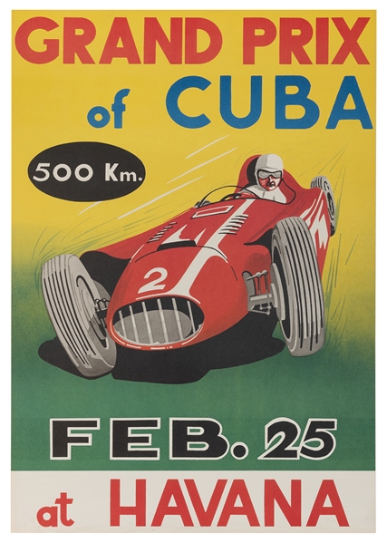  Grand Prix of Cuba. 1958/printed ca. 1960s/70s. Color offse...