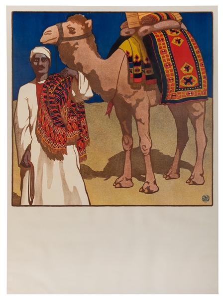  A Persian / oriental rug stock advertising lithograph poste...