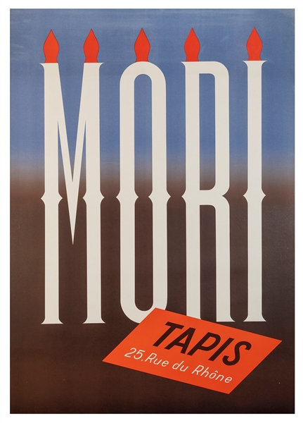  Mori / Tapis. Circa 1950. Bold text advertising poster for ...