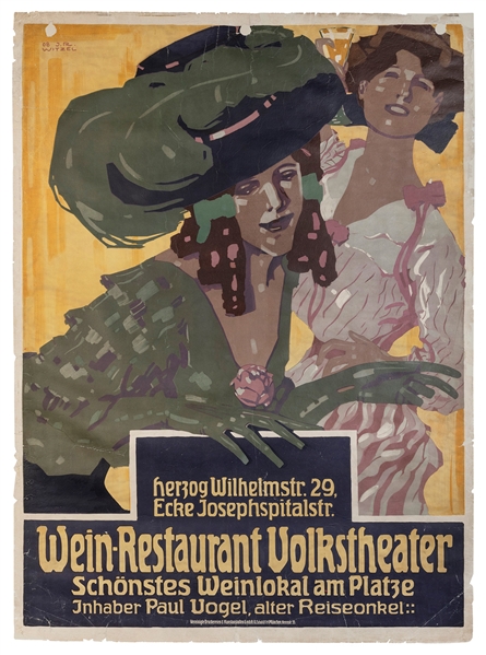  WITZEL, Josef Rudolf (1867-1924). Wein-Restaurant Volksthea...