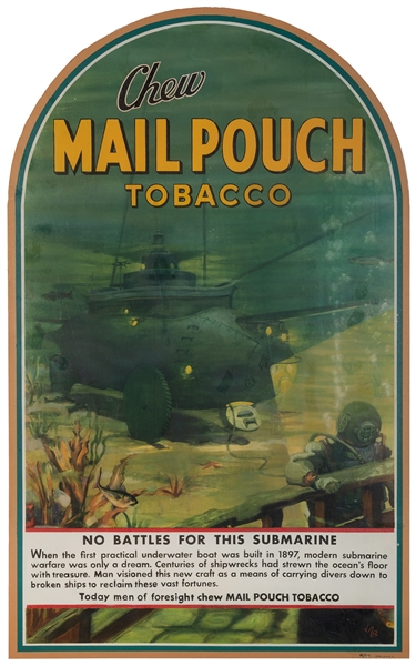  [TOBACCIANA]. Chew Mail Pouch Tobacco. 20th century. A deep...