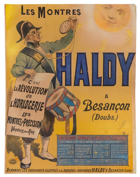  Les Montres Haldy. Paris: Camis. Color lithograph advertisi...