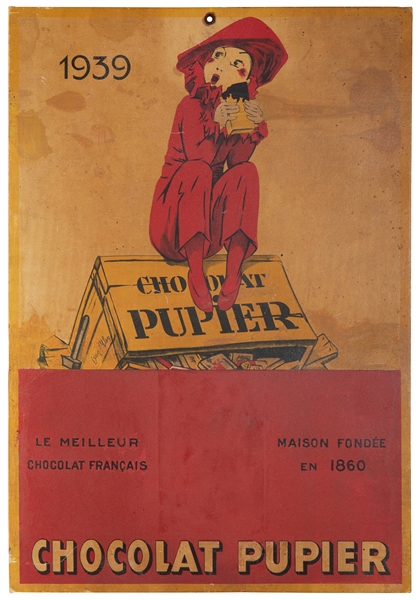  D’YLEN, Jean (1886-1938). Chocolat Pupier. Paris, 1939. Win...