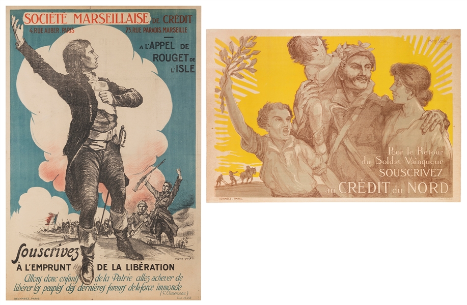  CARLU, Jacques (1890-1976). Pair of World War I posters. In...