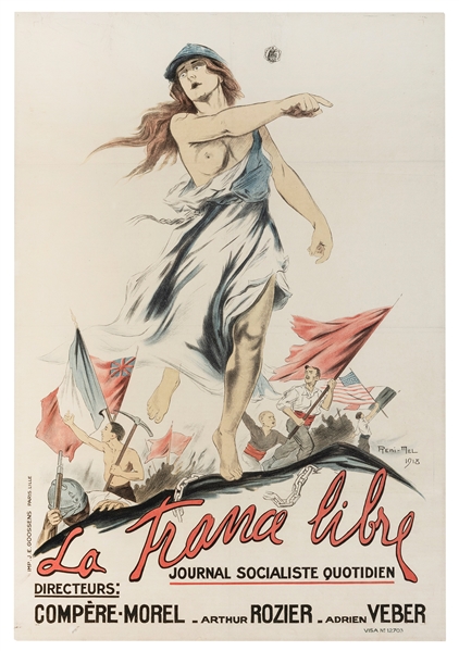  LEON, Reni-Mel (1893-1984). La France Libre. 1918. Paris: J...