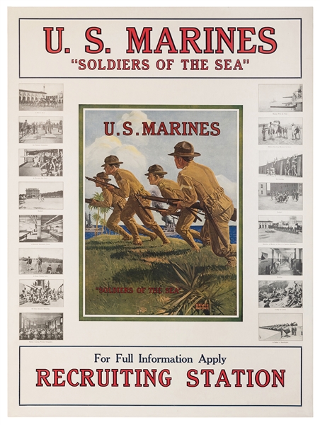  MOORE, Bruce. U.S. Marines / “Soldiers of the Sea.” Circa 1...