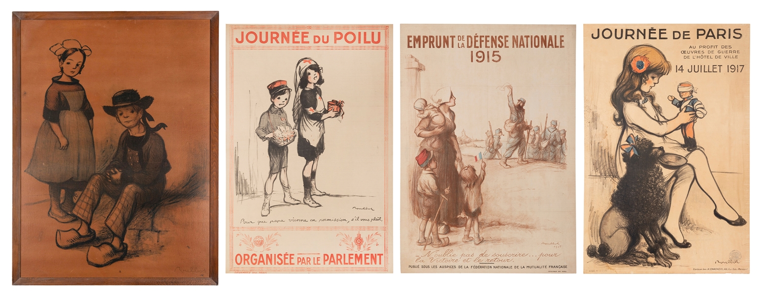  POULBOT, Francisique (1879-1946). Group of 4 World War I po...