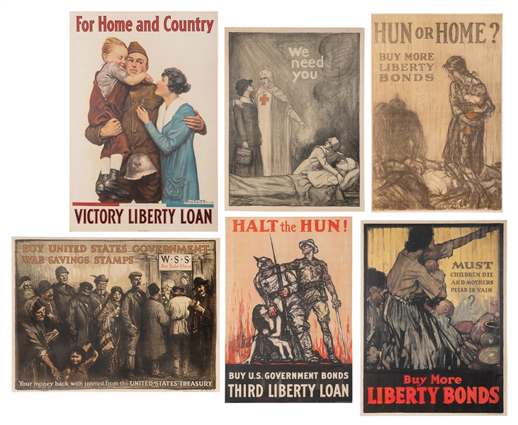  [WORLD WAR I] Group of 6 American posters. Including: – STE...