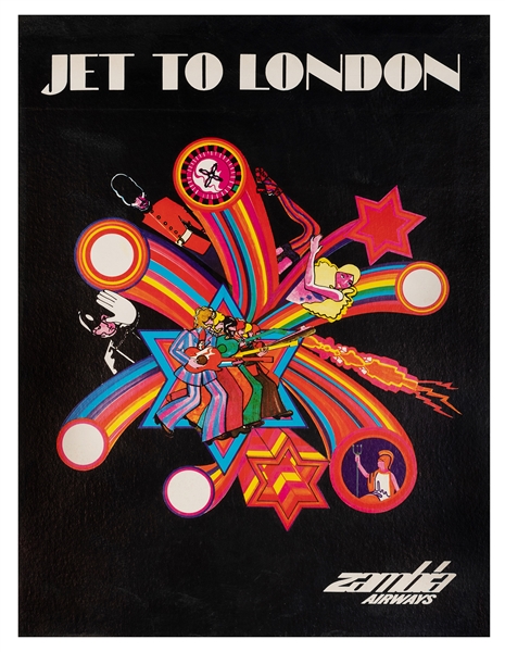  Jet to London / Zambia Airways. 1970s. Psychedelic-rock ins...