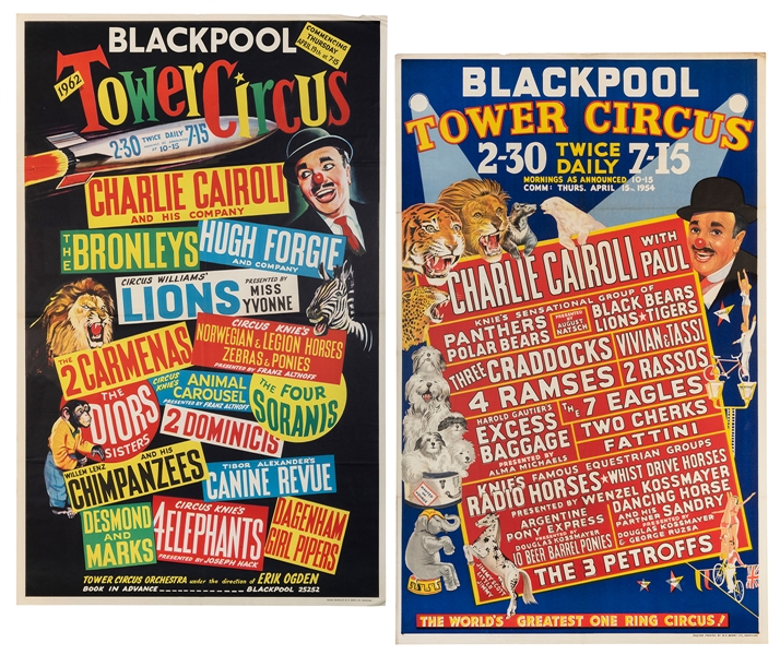 Blackpool’s Tower Circus Posters / Charlie Cairoli. 1954 / ...