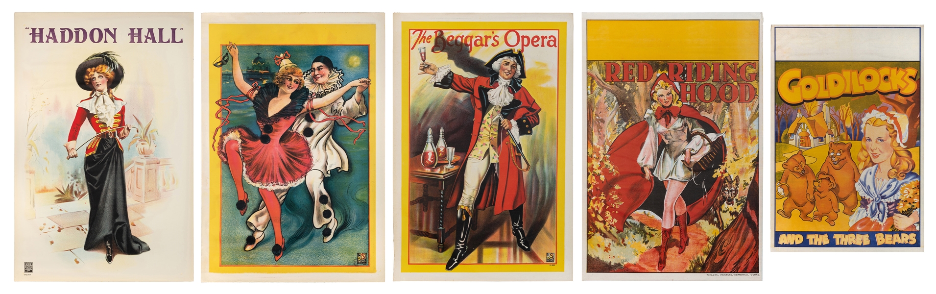  A group of 7 theatrical, pantomime, and musical posters. Br...