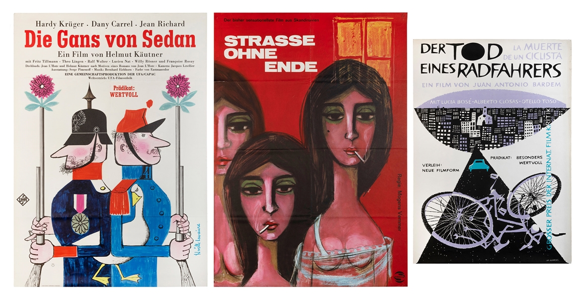  [FILM]. A group of 3 German language posters. Circa 1950s. ...