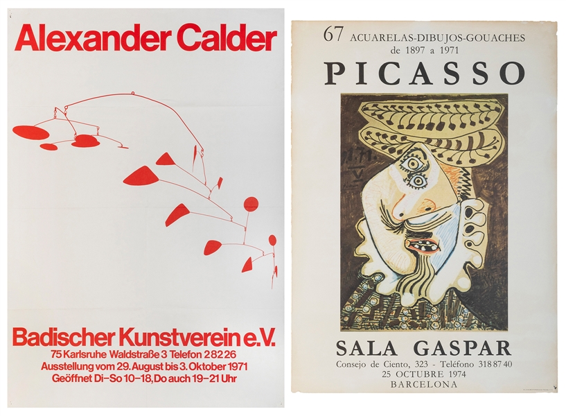  A pair of modern art exhibition posters. Including Picasso ...