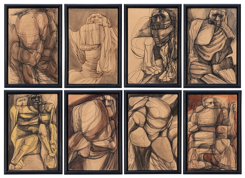  BELKIN, Arnold (1930-1992). A group of 8 original drawings....