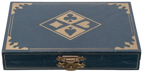  Card Box. Holland: Eddy Taytelbaum, 1960s. A wooden box fea...