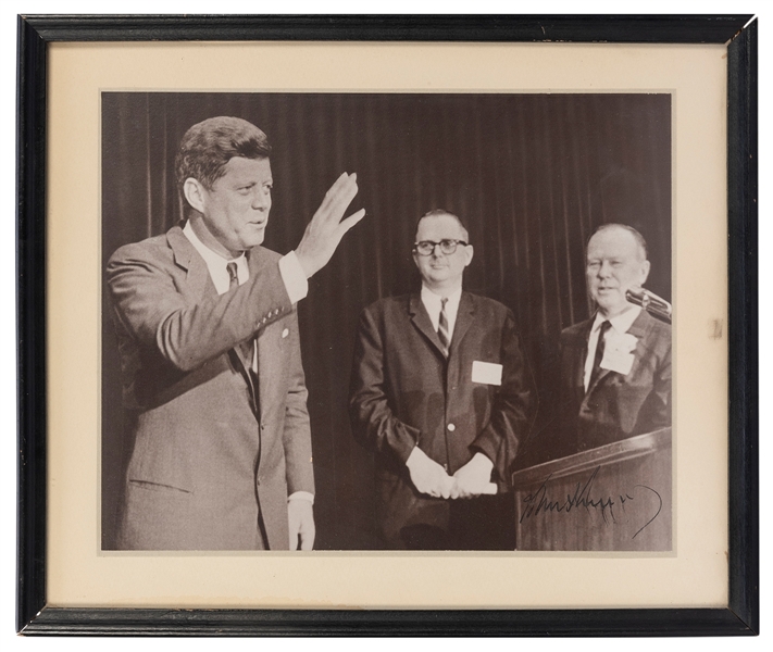  KENNEDY, John F. (1917–1963). Signed black and white photog...