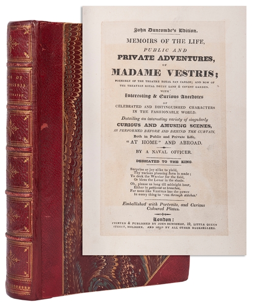  [BINDING]. [VESTRIS, Lucia Elizabeth (1797–1856)]. Memoirs ...