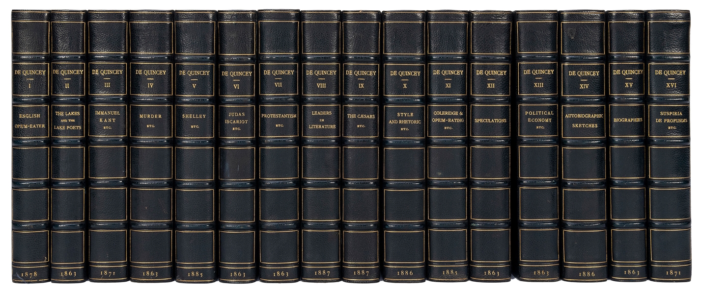  [BINDINGS]. DE QUINCEY, Thomas (1785–1859). The Works of… E...