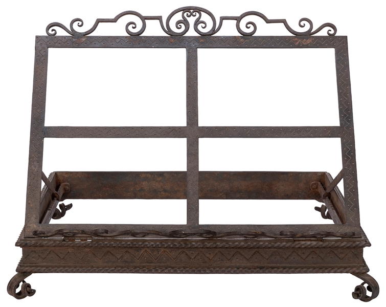  [BOOK STAND]. Antique wrought iron book stand. Late 19th/ea...