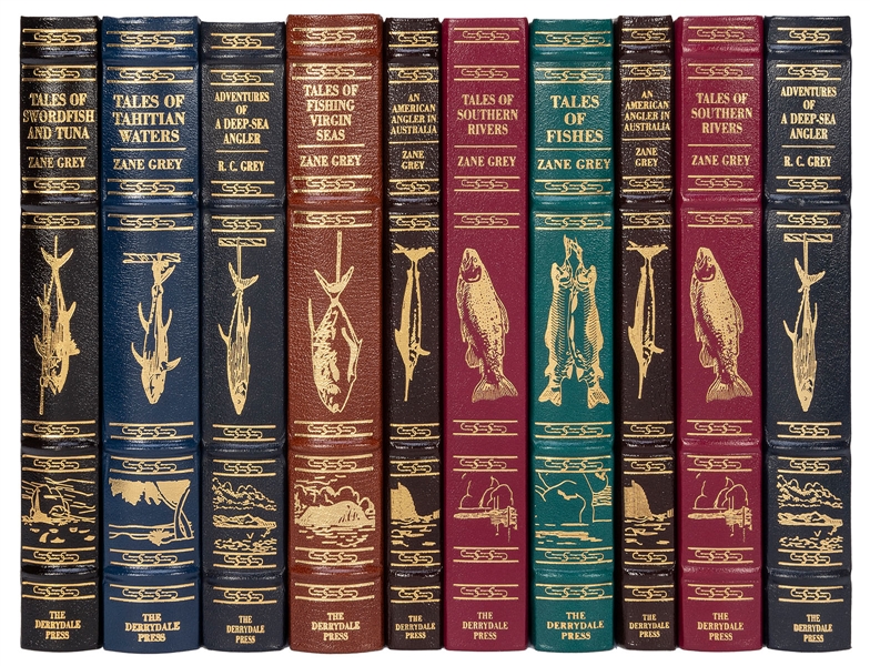  [GREY, Zane (1872–1939)]. A complete set of angling books f...