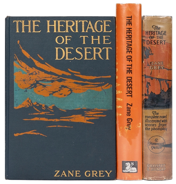  GREY, Zane (1872-1939). The Heritage of the Desert. New Yor...