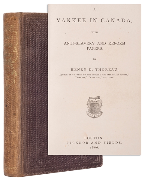  THOREAU, Henry David (1817–1862). A Yankee in Canada with A...