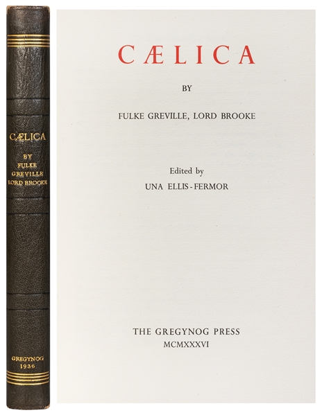  [GREGYNOG PRESS]. GREVILLE, Fulke, Lord Brooke. Caelica. Ed...