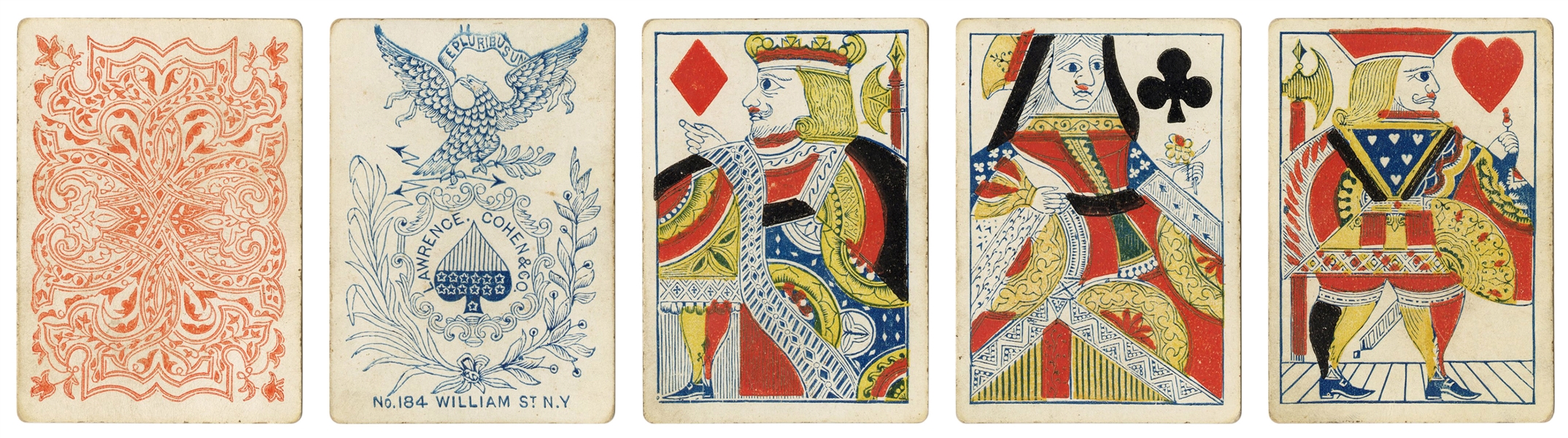  Lawrence & Cohen Imperial playing cards. New York, ca. 1863...