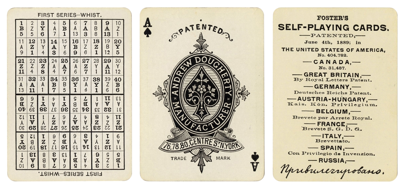  Andrew Dougherty Foster’s Self Playing Whist Playing Cards,...