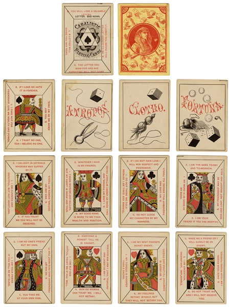  Albert Mudge & Son Cabalistic Playing Cards. Boston, 1872. ...