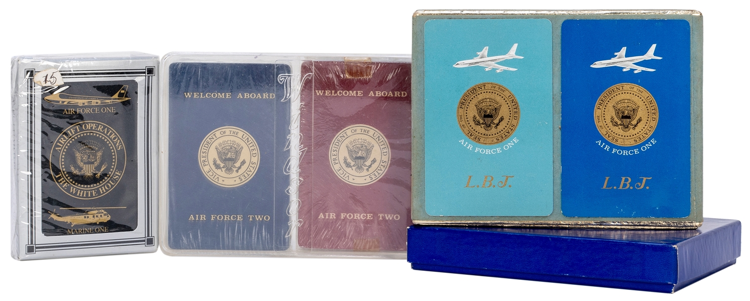  [U.S. PRESIDENTS]. Seven playing card decks from Air Force ...