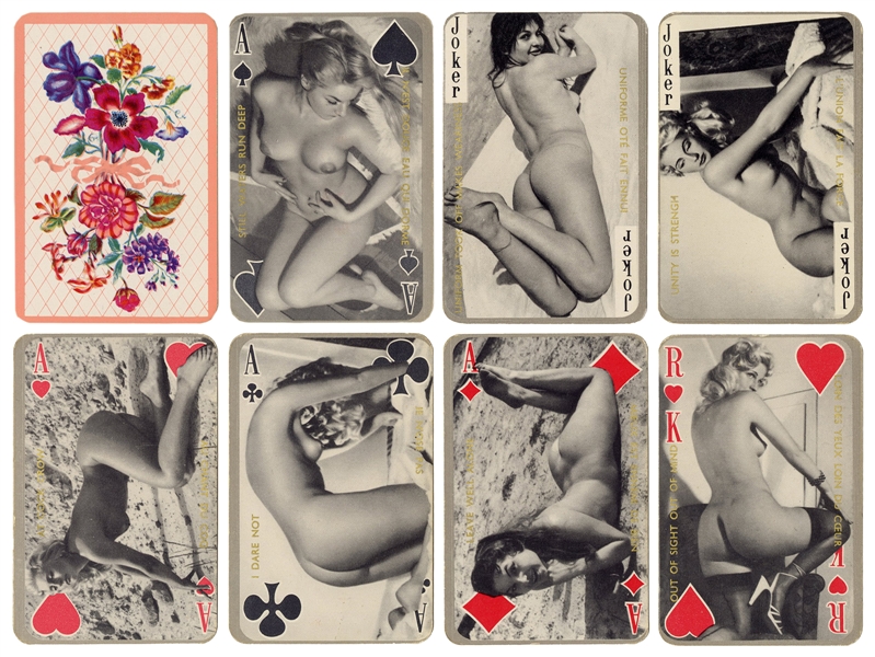  [PIN-UP]. Philibert/Cartier “Proverbes” Playing Cards. Pari...