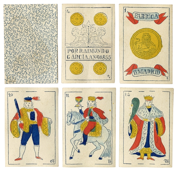  [SPAIN]. A 19th Century Spanish Deck of Playing Cards. Madr...