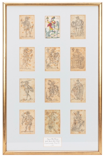  Twelve Original Playing Cards by Labarta. Spain, ca. 1885. ...