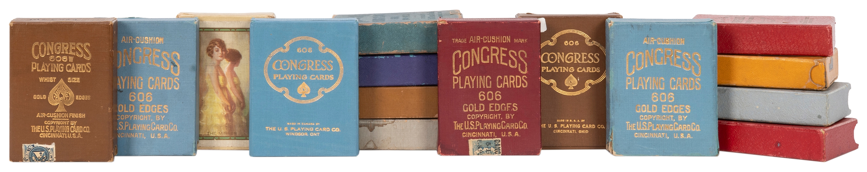  A group of 15 Congress playing card decks. A large group of...