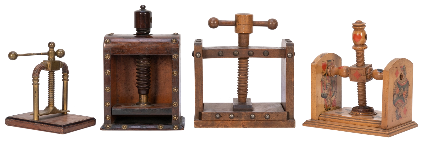  Four Card Presses. 19th/20th century. Single-screw upright ...