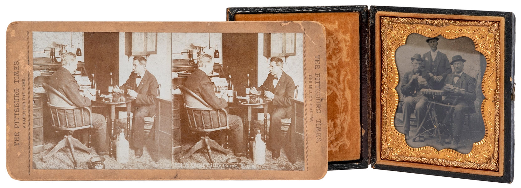 [GAMBLERS]. A group of photographs and tokens. Includes a t...