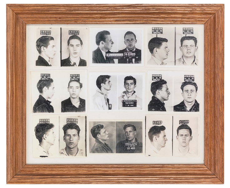  [VICE]. – [MUGSHOTS]. -- [CALIFORNIA]. A framed group of 9 ...