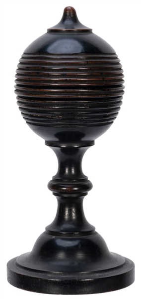  Ball Vase. Circa 1880. Finely made turned ebony vase from w...