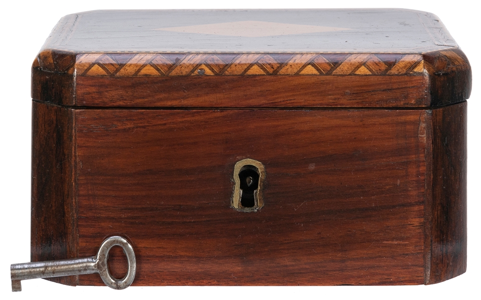  Watch Box. Circa 1900. Fine inlaid wooden chest into which ...