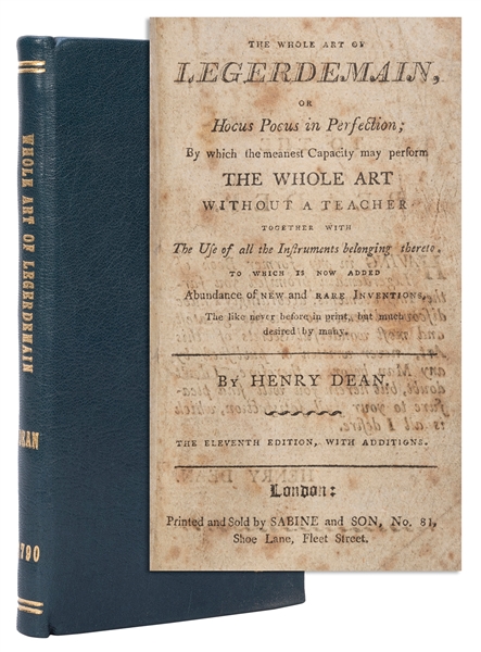  Dean, Henry. The Whole Art of Legerdemain, or Hocus Pocus i...